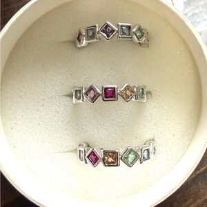 Bomb Party Rainbow CZ Stacking Rings Set RBP7150 Mental Health Awareness NIB